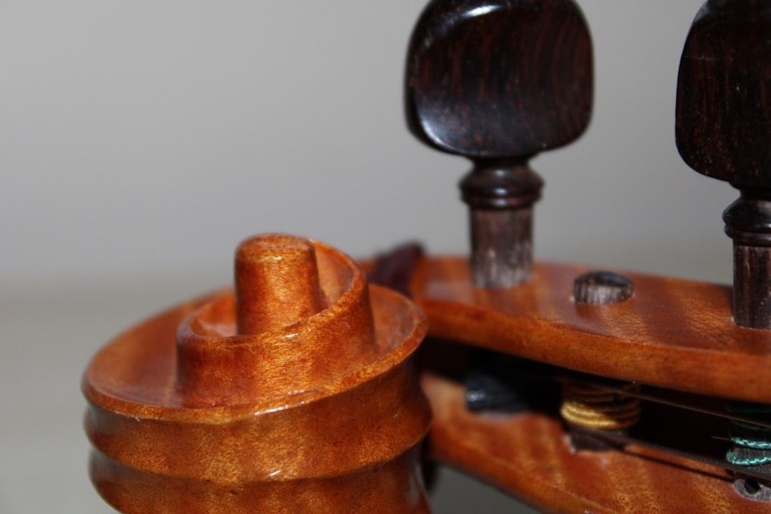 Close-up van houten kleppen en onderdelen van een historisch blaasinstrument
